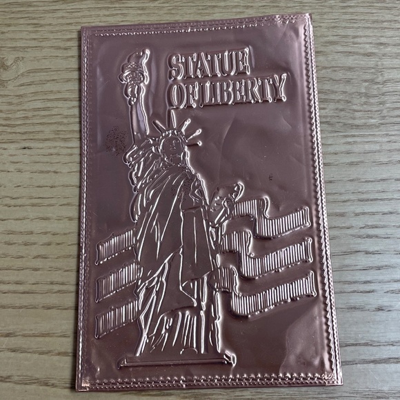 Vintage Copper Postcard Statue of Liberty Engraved on Copper USA Kopper Kard - Picture 1 of 2